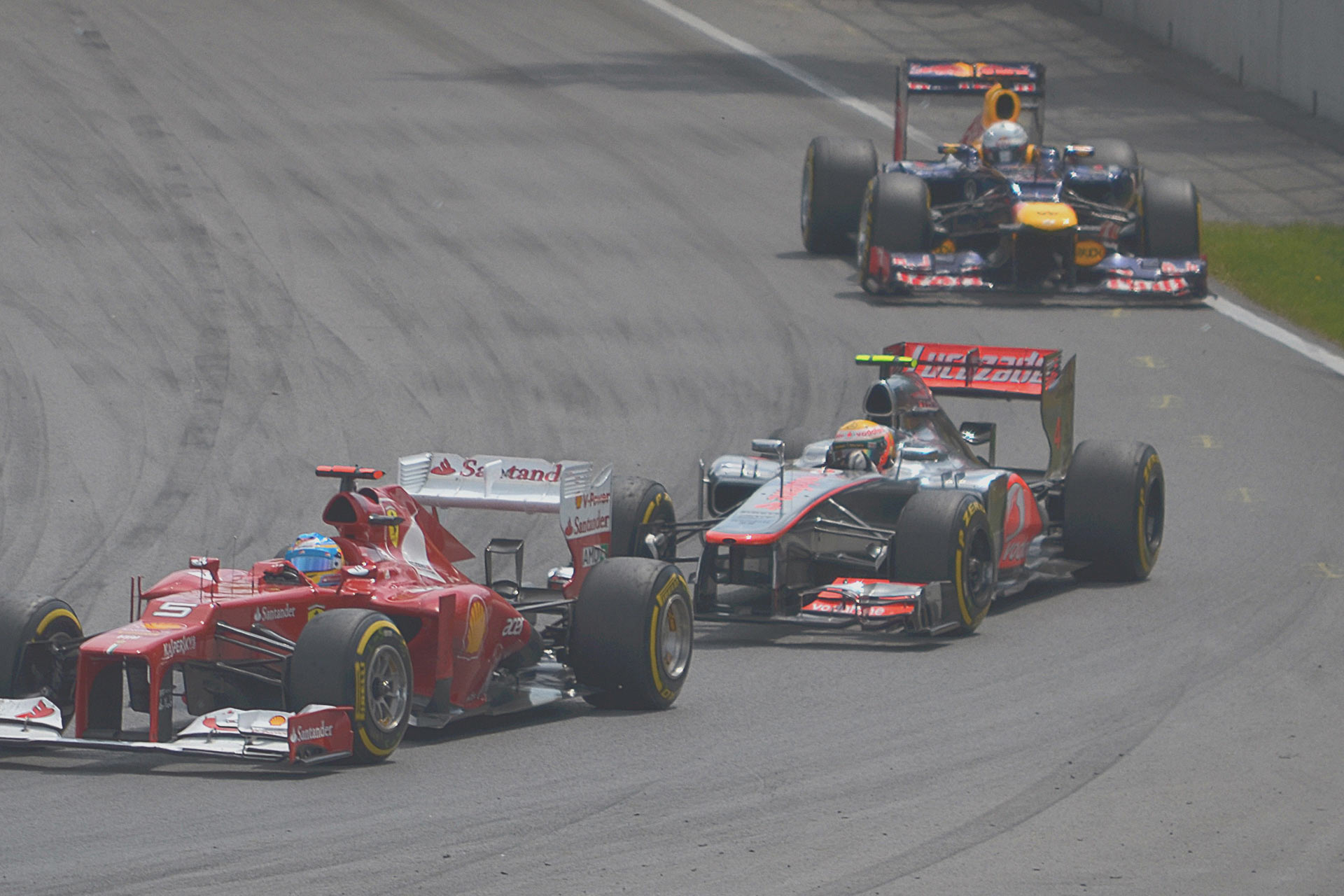 2012 Kanada Grand Prix: Alonso, Hamilton und Vettel